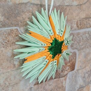 Stern - Für den Weihnachtsbaum in zarten Mint‑ und Apricot‑Tönen – Bild 3