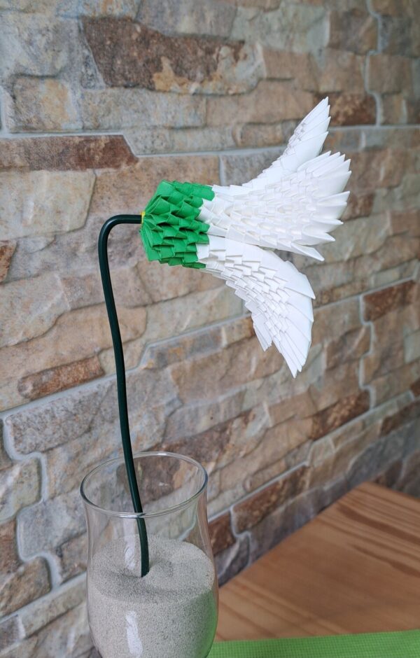 Fantasy Blume - Weiss - handgefertigtes Deko‑Objekt