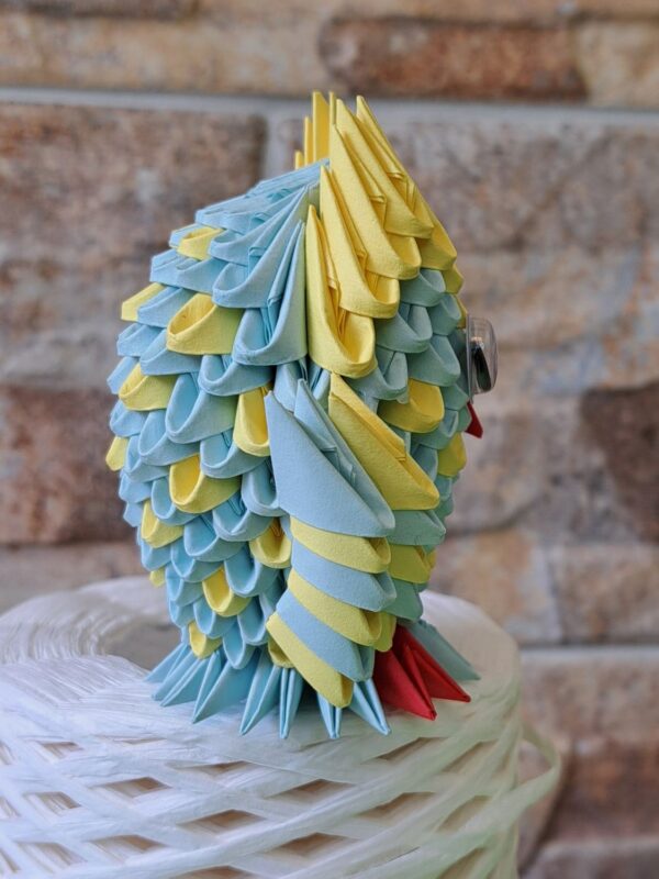 Eule - Klein - in den Farben Blau, Gelb