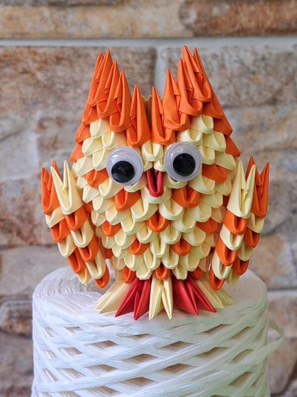 Eule - Klein - in den Farben Orange, Gelb