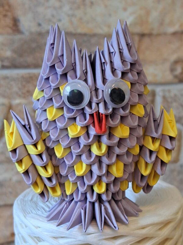 Eule - Klein - in den Farben Violet, Gelb