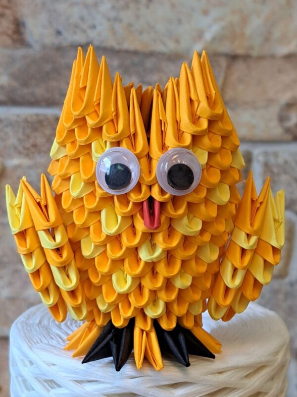 Eule - Klein - in den Farben Orange, Gelb