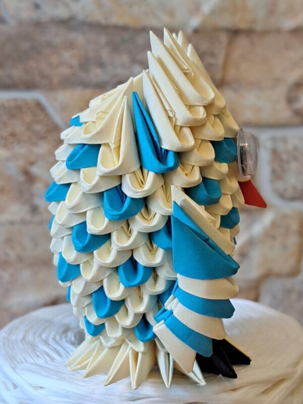 Eule - Klein - in den Farben Chamois, Blau