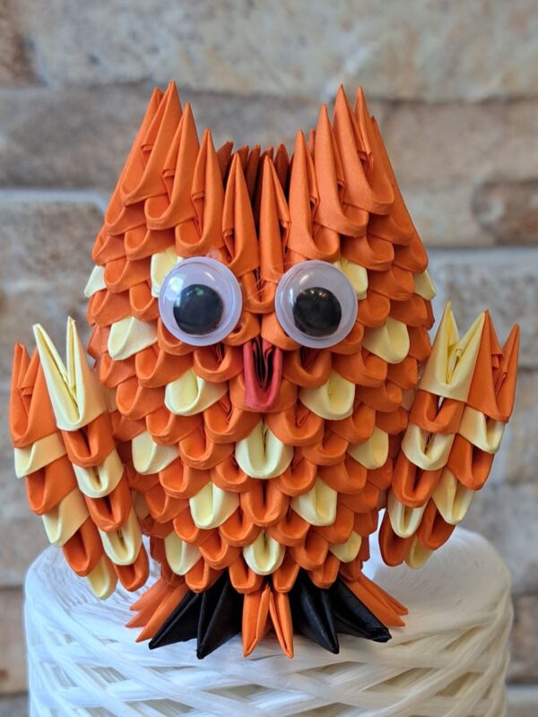 Eule - Klein - in den Farben Orange, Gelb