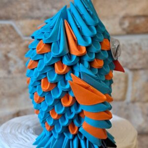 Eule - Klein - in den Farben Blau, Orange – Bild 2