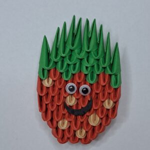 Erdbeere Magnetfigur Origami