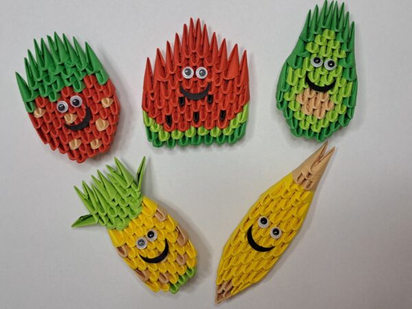 5 freche Früchte Magnetfigur Origami