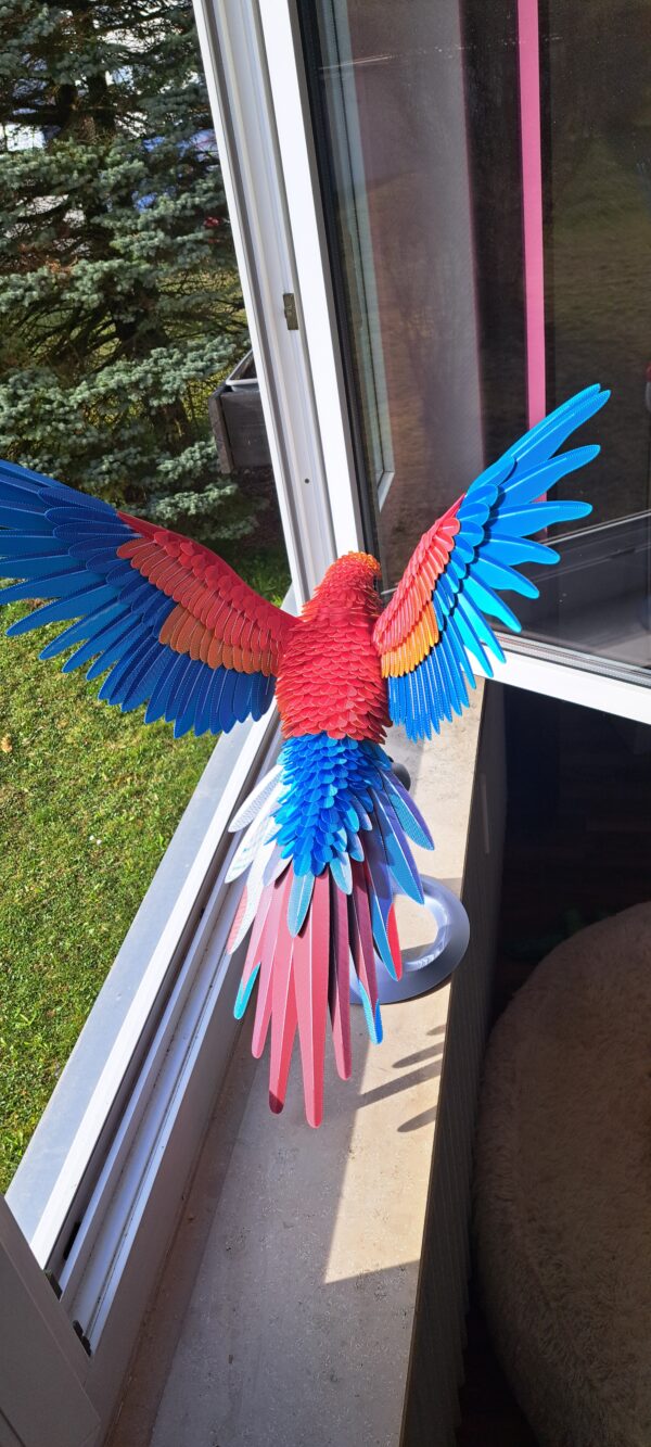 Papagei auf Ständer - Rot - 3d-Druck