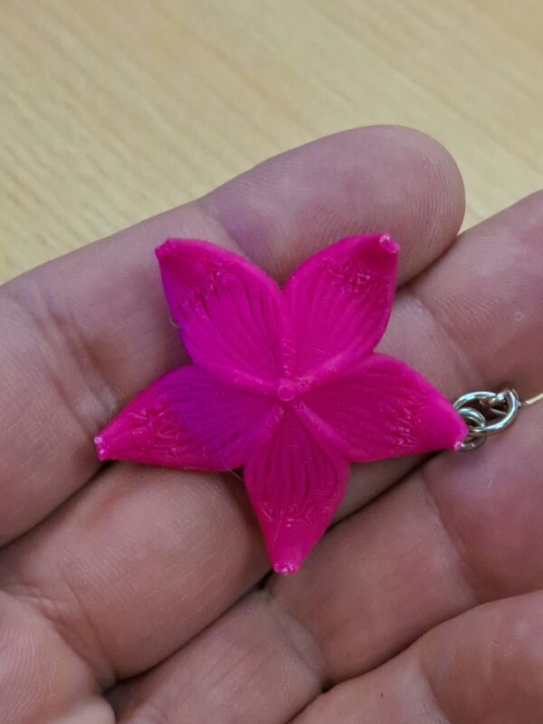 Lilie - Pink, Weiß - Schlüsselanhänger - 3d-Druck
