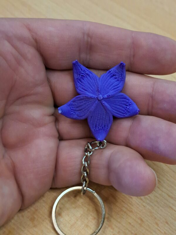 Lilie - Blau, Weiß - Schlüsselanhänger - 3d-Druck