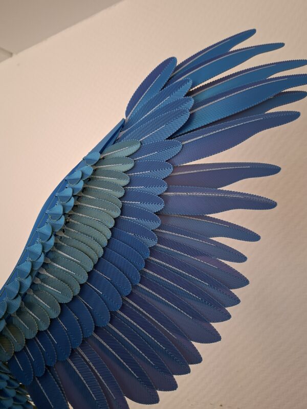 Papagei Blau, Gold stehend - 3d Druck Bastelset